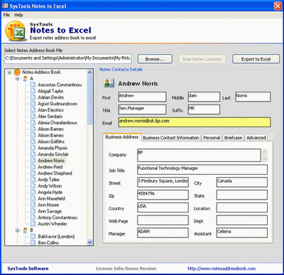 Lotus Notes Address Book Converter 5.5