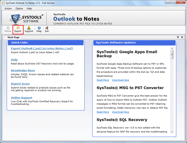 Convert Outlook to Notes